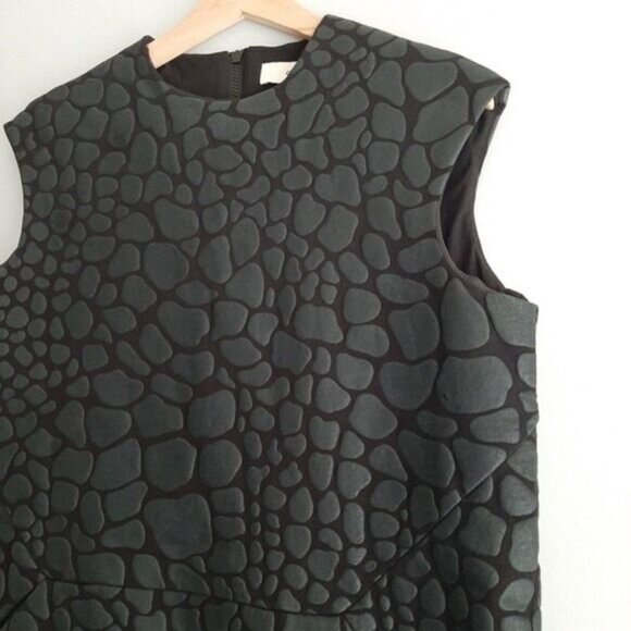 CAMEO / Modern 3D Animal Pattern Mini Sleeveless Shift Dress Black Sz S - Picture 6 of 11